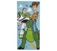 Jay Franco Kids Disney Toy Story Serviette de Plage 100% Coton - 71 x 147 cm Serviette de Bain Ultra-Douce, Piscine et Voyage, Produit sous Licence Officielle, Bleu