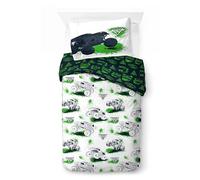 Jay Franco Kids Feld Monster Jam Ensemble de Housse de Couette - Literie Ultra Douce avec taie d'oreiller, Housse Uniquement, Couette Non Incluse, Blanc, 2 pièces Simple