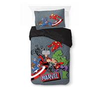 Jay Franco Kids Marvel Avengers Ensemble de Housse de Couette - Literie Ultra Douce avec taie d'oreiller, Housse Uniquement, Couette Non Incluse, Gris, 2 pièces Simple
