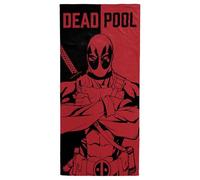 Jay Franco Marvel Deadpool - Serviette de Bain, de Plage et de Piscine - 100% Coton Rouge Noir, 71cm x 147cm