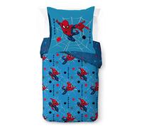 Jay Franco Marvel Spiderman Visages de Spidey, Parure de lit Enfant 140x200 cm, 100% Coton, lit 1 Personne - Comprend 1 Housse de Couette 140x200 cm, & 1 taie d'oreiller 80x80 cm