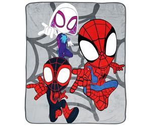 Jay Franco Marvel Spidey et Ses Amis extraordinaires - Plaid Polaire pour Enfant 130 x 150 cm avec Miles Morales et Ghost-Spider Gwen