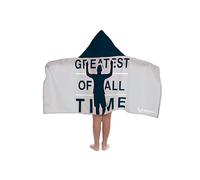 Jay Franco Messi Le Plus Grand De Tous Les Temps - Serviette Cape De Bain À Capuche 56 × 56 cm pour Enfants, Ultra Douce pour Bain, Plage, Piscine Et Voyage, Produit sous Licence Officielle, Gris