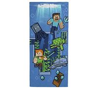 Jay Franco Minecraft Aventure sous-Marine - Serviette de Plage - 71x147 cm - 100% Coton