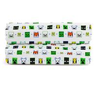 Jay Franco Minecraft Creative Mode Lot de 2 draps-housses double 100 % coton