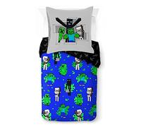 Jay Franco Minecraft Riposte, Parure de lit Enfant 140x200 cm, 100% Coton, lit 1 Personne - Comprend 1 Housse de Couette 140x200 cm, & 1 taie d'oreiller 80x80 cm