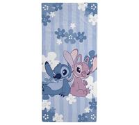 Jay Franco Serviette de Plage Kids Disney Lilo et Stitch 100% Coton - 71 x 147 cm, Ultra-Douce, pour Le Bain, la Piscine et Les Voyages, Produit sous Licence Officielle, Bleu
