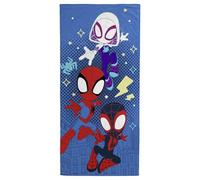 Jay Franco Serviette de Plage Marvel Spidey & His Amazing Friends 100% Coton - 71 x 147 cm, Ultra-Douce, pour Le Bain, la Piscine et Les Voyages, Produit sous Licence Officielle, Bleu