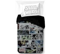 Jay Franco Star Wars Comic 100% Coton Ensemble Housse de Couette Lit Simple - Comprend Une Taie d’Oreiller 50 x 70 cm