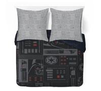 Jay Franco Star Wars Darth Vader Empire Ensemble Housse de Couette - Linge de Lit Ultra Doux pour Enfants avec Taie d’Oreiller, Housse Seulement (Garnissage Non Inclus), Noir, 3 Pièces Double