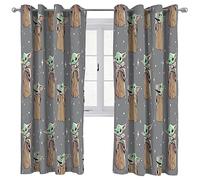 Jay Franco Star Wars Mandalorian Le Gamin Curieux Rideaux - Lot de 2 Panneaux imprimes - 100% Microfibre - 183x168cm