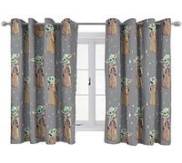 Jay Franco Star Wars Mandalorian Le Gamin Curieux Rideaux - Lot de 2 Panneaux imprimes - 100% Microfibre - 137x168cm