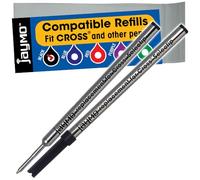 Jaymo - 2 Black - Remplacement pour Cross Selectip 8523 Rolling Ball Pen Recharge Gel Pen - Encre d'écriture lisse et pointe moyenne 0.7mm - Longueur 111mm - Mesurer avant de commander