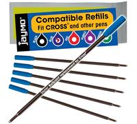 Jaymo - 6 - Recharges de stylo à bille compatibles Bleu Cross®. Écriture allemande lisse et pointe moyenne de 1 mm. # 8511