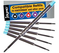 Jaymo - 6 - Recharges de stylos à bille compatibles avec Waterman® bleu - Encre allemande de couleur lisse avec pointe moyenne de 7 mm - Comparatif à la référence Waterman® S0791020
