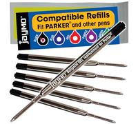 Jaymo - 6 - Recharges de stylos compatibles Parker® avec gel noir. Écriture lisse allemande .7 mm, pointe moyenne et encre. # 30525PP