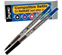Jaymo Parker Quink 1950324 Lot de 2 recharges pour stylo roller Bleu 116 mm