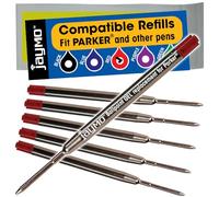 Jaymo Recharge de stylo à bille gel G2 de rechange pour Parker 30525PP/30526PP - Longueur : 98 mm - 6 rouges