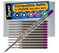 Jaymo Recharge de stylo à bille gel G2 de rechange pour Parker 30525PP/30526PP - Longueur : 98 mm - Violet