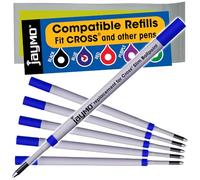 Jaymo Recharge pour stylo à bille Cross Slim 8783 - Mesure 102 mm de long - 6 Bleu