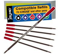 Jaymo Remplacement pour Cross 8515 - Mesure 116 mm de long - Recharge pour stylo à bille - 6 rouges