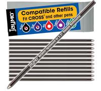 Jaymo Remplacement pour Cross 8518 et Schmidt 635 - Mesure 67 mm de long - D (D1) Mini recharge de stylo à bille multifonction standard - 6 noirs + 6 bleus