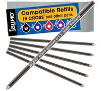 Jaymo Remplacement pour Cross 8518 et Schmidt 635 - Mesure 67 mm de long - D (D1) Mini recharge de stylo à bille multifonction standard - 6 Noir