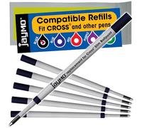 Jaymo Remplacement pour Cross Slim 8783 - Mesure 102 mm de long - Recharge pour stylo à bille - 6 Noir