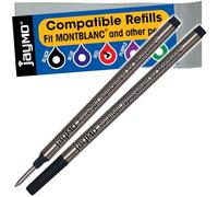 Jaymo Remplacement pour Montblanc 105160 - Mesure 113 mm / 4.44 pouces de Long - Recharge pour Stylo Rollerball - 2 Rouges