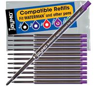 Jaymo Remplacement pour Waterman 834254/834264 - Mesure 112 mm de long - Recharge pour stylo à bille - 12 Violet