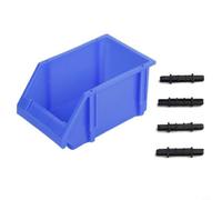 Jayruit Boîte de rangement robuste en polyéthylène haute densité de 180 mm pour vis et fixations - Poubelle empilable pour garage, atelier, rouge (bleu)