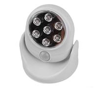 Jayruit Lampe à détecteur de mouvement, rotation à 360 degrés, veilleuse LED pour applique murale sans fil à piles pour couloir, escaliers, placard, chambre à coucher, 55 lm, 6500 K, blanc