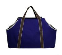 Jayruit Sac de transport robuste pour bois de chauffage 66 x 33 x 44 cm en toile avec bandoulière rembourrée pour le camping en plein air, noir foncé, Design spacieux