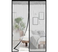 Jayseuw 120 x 240 cm Rideau magnétique de porte moustiquaire pour portes en bois, fer, aluminium et balcon. Facile à installer Noir