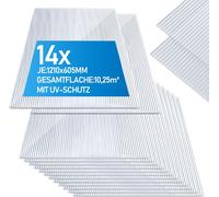 Jayseuw 14x Plaques alvéolaires doubles 4mm Découpables 121x60,5cm Polycarbonate 10,25m² Résistant aux UV Clair Plaques alvéolaires de serre Plaques alvéolaires