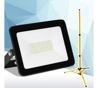 Jayseuw 30W LED Projecteur de chantier Projecteur trépied Projecteur extérieur Lampe de travail Projecteur de chantier IP66 étanche Blanc froid