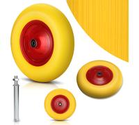 Jayseuw 4x roue de brouette increvable 4.80 / 4.00 - 8 avec essieu roue de rechange en caoutchouc plein brouette PU
