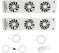 Jayseuw Amplificateur de radiateur Double Set avec 2x Ventilateur, Amplificateur de radiateur, Ventilateur de chauffage universel, Adaptateur secteur inclus