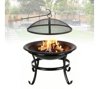 Jayseuw Brasero avec protection anti-étincelles Ø 55 cm, pour jardin et terrasse