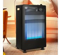 Jayseuw chauffage à gaz infrarouge 3800 Watt incl. tuyau & détendeur, pour bouteilles de butane/propane jusqu'à 15kg, noir, 42x36x73 cm, pour l'intérieur