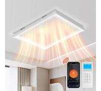 Jayseuw Chauffage de plafond infrarouge 360W | Avec lumière blanc froid/chaud - Jusqu'à 10 m² - Télécommande - Protection des bords - Dimmable - Lampe - Chauffage
