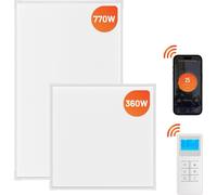Jayseuw Chauffage infrarouge 360 W | Chauffage au plafond avec thermostat | Panneau chauffant avec télécommande | avec protection des bords