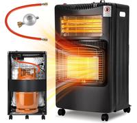 Jayseuw Chauffage radiant à gaz Chauffage à gaz 4,2KW y compris tuyau, brûleur céramique infrarouge, bouteilles de gaz butane ou propane jusqu'à 15kg
