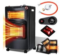 Jayseuw Chauffage radiant à gaz Chauffage à gaz 4200 watts y compris tuyau et convertisseur allemand-européen, brûleur céramique infrarouge,bouteilles de butane ou de propane jusqu'à 15kg