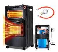 Jayseuw Chauffage radiant à gaz Chauffage à gaz 4200 watts y compris tuyau et convertisseur allemand-européen, brûleur céramique infrarouge,bouteilles de butane ou de propane jusqu'à 15kg