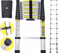 Jayseuw Echelle télescopique Pliable 3,2M Echelle multifonctionnelle Aluminium Echelle d'appui Echelle multi-usage Echelle extensible 11 marches Escabeau en matériau de haute qualité 150KG