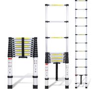 Jayseuw échelle télescopique professionnelle 3,2M aluminium capacité de charge 150kg échelle multi-usage pieds en caoutchouc antidérapants