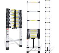 Jayseuw échelle télescopique professionnelle 4,4M aluminium capacité de charge 150kg échelle polyvalente pieds en caoutchouc antidérapants