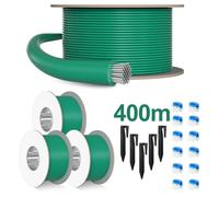 Jayseuw Kit de câble périphérique 400 m Kit de réparation pour robot tondeuse Piquets Connecteurs de câble