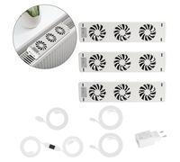 Jayseuw kit d'extension pour radiateur, universel, adaptateur secteur inclus, 3 ventilateurs Trio Set